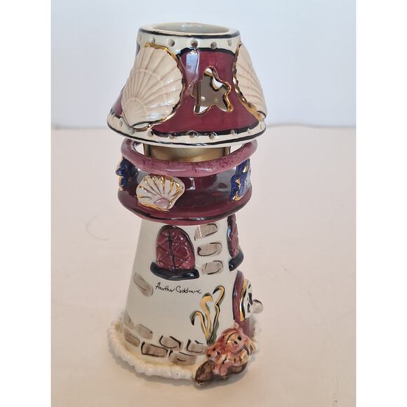 Blue Sky Lighthouse Tealight Candle Holder Heather Goldminc Ceramic- New w/o Box - Picture 1 of 6